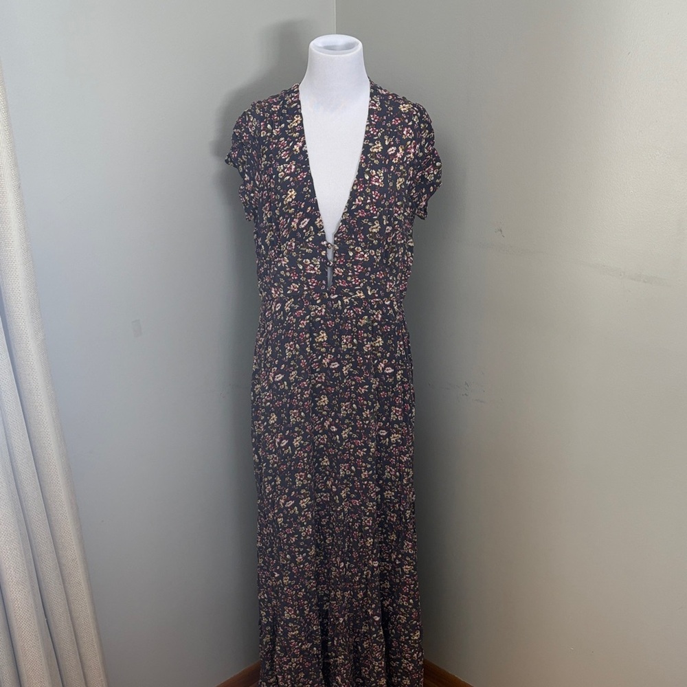 NATURAL LIFE Navy Floral Maxi Dress
